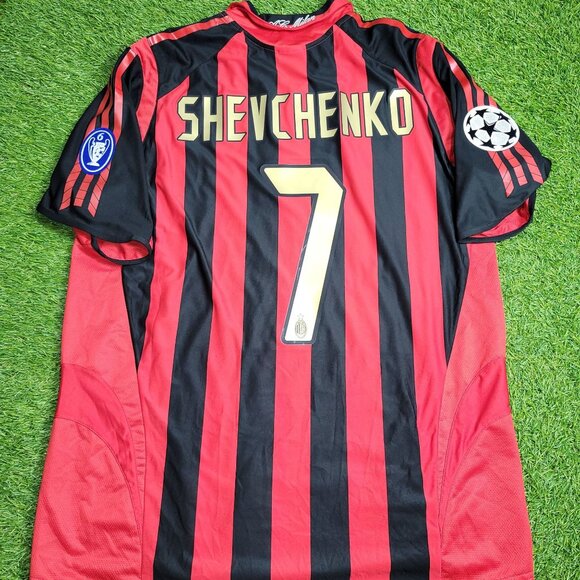 Shevchenko AC Milan 2005 2006 UEFA Soccer Jersey Shirt L SKU# 109965 - Picture 1 of 10